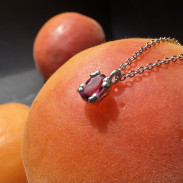 Pendant with natural Radalite Garnet made of silver